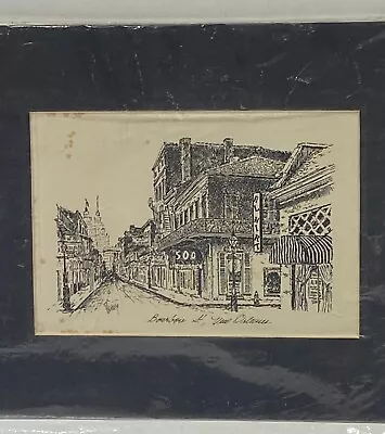 Vintage Bourbon Street New Orleans Joseph Arrigo Matted Signed 1975 8 X 10 Print • $24.95