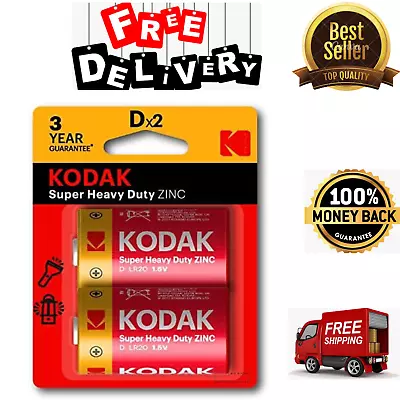 Kodak-Super Heavy Duty Size D 2-Pack Zinc Batteries (30069367)-AUS • $5.33