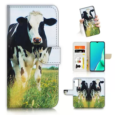 $13.99 • Buy ( For Oppo A57 / A57S ) Wallet Flip Case Cover AJ23105 Cow Lawn