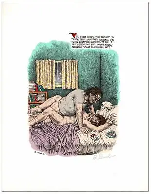 Charles Bukowski & R.Crumb-ORIG.SIGNED SILKSCREEN PRINT FROM THE CAPTAIN IS OUT • $605