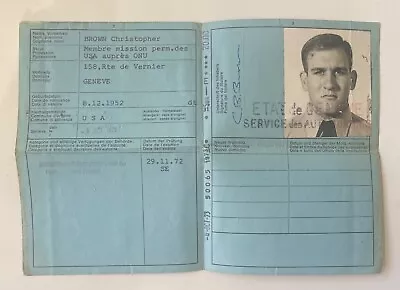 Vintage 1973 Geneva Drivers License Of A USA Member To The United Nations • $29.95