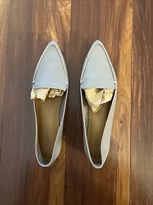 J. Crew Shoes Women's 7.5 Pewter Gray Edie Leather Pointed Toe Loafers Flats • $6