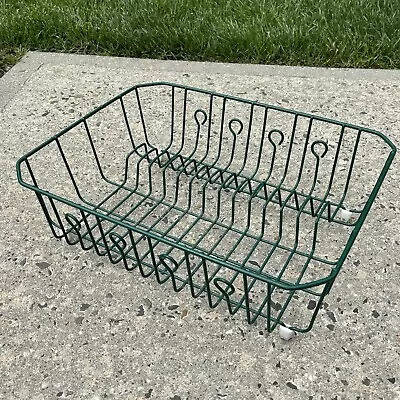 Vintage Rubbermaid Green Dish Drainer Rack Drying Coated Wire Drying Rack • $19.99