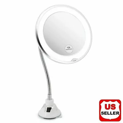 10X Gooseneck Magnifying Makeup Mirror Magnification Bathroom Mirror + LED Light • $16.38