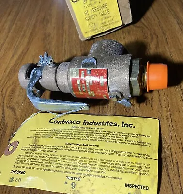 Conbraco Pressure Safety Valve 29-202-18 1/2  X 1  85 PSI Steam • $79