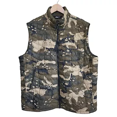 The North Face Puff Vest Men's XL Camo Thermoball Full Zip Outdoor Puffer • $64.99
