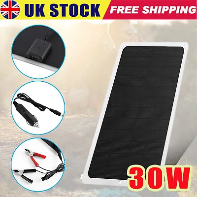 £16.85 • Buy 30W Solar Panel 12V Trickle Charge Battery Charger For Maintainer Marine RV Car