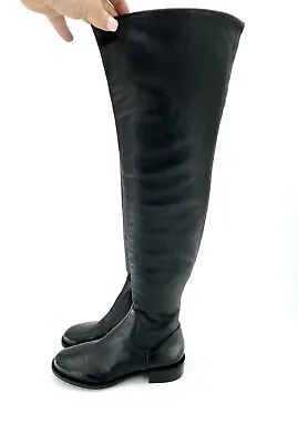 Via Spiga Boots Boni Over The Knee Black Leather Tall Riding SZ 5.5 New  SH22 • $149