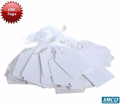 £4.11 • Buy WHITE PRICE TAG String GIFT Jewellery PRICE Tie On Labels SMALL 13 X 21mm BySMCO