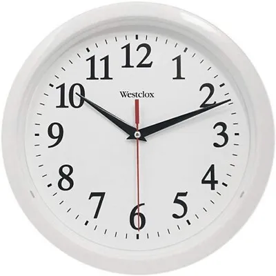 Westclox Wall Clock Ventura Round Plastic 10 In Analog Easy To Read Dial White • $15.49