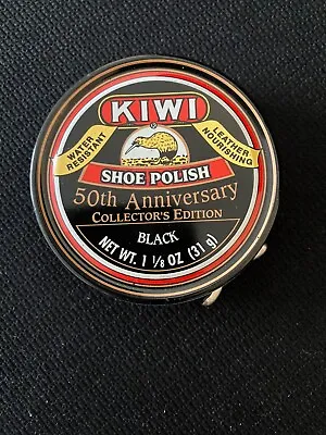 Vintage KIWI Black 50th Anniversary Shoe Polish Tin  1 1/8 Oz • $10.70