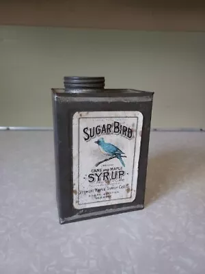 RARE Early 1900s SUGAR Blue BIRD Maple Syrup Can Essex Junction VT ORIG Label • $299.99