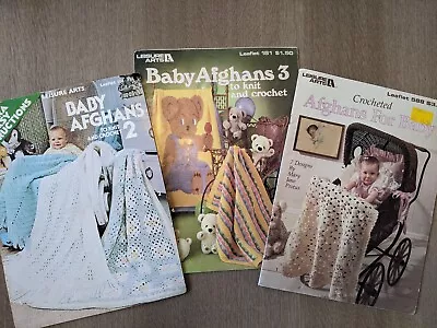3 Baby Afghan Pattern Booklets To Knit And Crochet Leisure Arts • $6