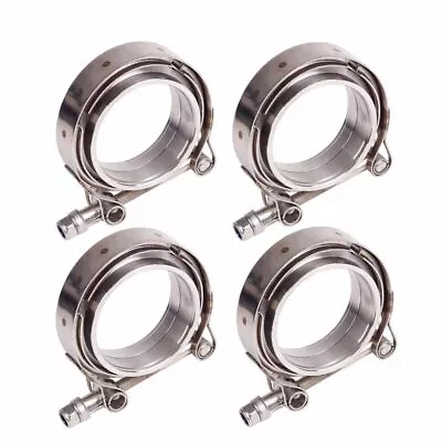 3  V-Band Flange&Clamp Kit Male/Female With Ridge Exhaust Stainless X4 • $45.99