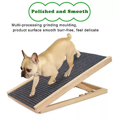 Foldable Dog Pet Ramp Adjustable Height Dogs Stairs For Bed Sofa Car • $35.79