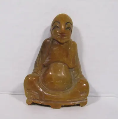 Vintage Onyx Marble Buddha Sitting Statue 3.5  X 2.5  Hand Carved • $13.99