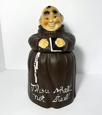 Vintage Friar Monk Cookie Jar “Thou Shall Not Steal” Twin Winton 60s • $55