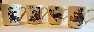 Vintage - 4 Norman Rockwell  A Boy And His Dog  Mugs Four Seasons Collection  • $11.40