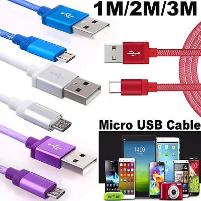 New Micro USB Charging Cable Fast Charger Long Cord For Mobile Android 1M/2M/3M • $8.49