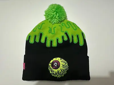 Vintage Mishka Eyeball Beanie Knit Hat Cap New Era MNWKA Slime Print Black Green • $40