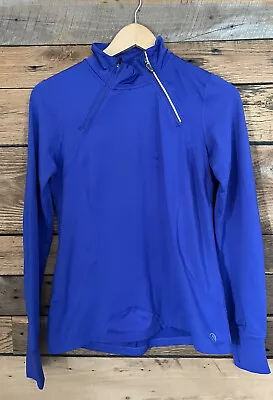 Womens MPG 1/4 Zip Pullover Athletic Top Sz M Blue Fleece Lined • $6.80