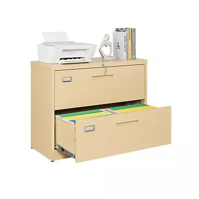 STANI Lateral File Cabinet With Lock 2 Drawer Metal Filing Cabinet Lateral ... • $100.69