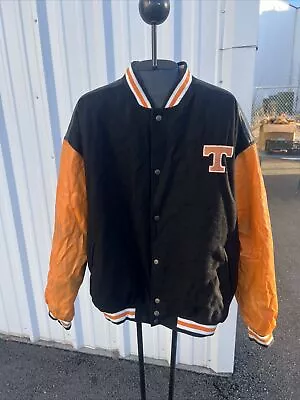 Vtg Steve & Barry’s Tennessee Black And Orange Letterman Jacket Retro Size XL • $30