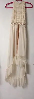 A'reve Lace Cream Blouson Sleeveless  Dress Boho Renaissance Small • $20