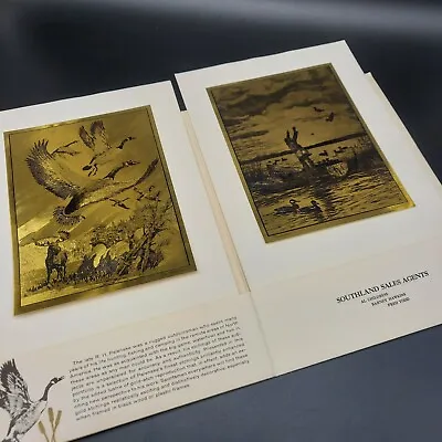 Sportsmen's Portfolio By RH Palenske With 2 Original 60s Gold-Etch Prints • $10