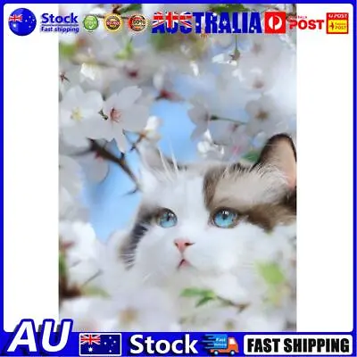 $16.29 • Buy (DE6211) 5D Diamond Painting DIY Cat Full Drill Round Wall Picture 40x50cm