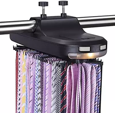 Motorized Tie Rack Best Closet Organizer With LED Lights Automatic 64 Ties • $48.87