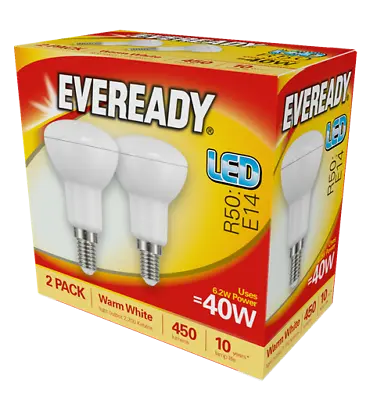 R50 Reflector LED Bulb Lamp E14 SES Screw 40W Eveready Warm White • £6.99