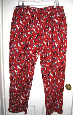 L.L. BEAN Mens Flannel Pajama Pants  Sz XL Red Dog Print Lounge Wear Pockets EUC • $20.44