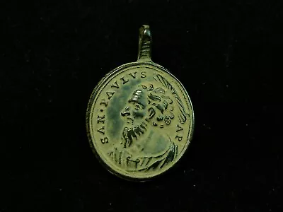 Early Excavated 17th - 18th Century Saint Paul The Apostle Religious Medal • $19.99