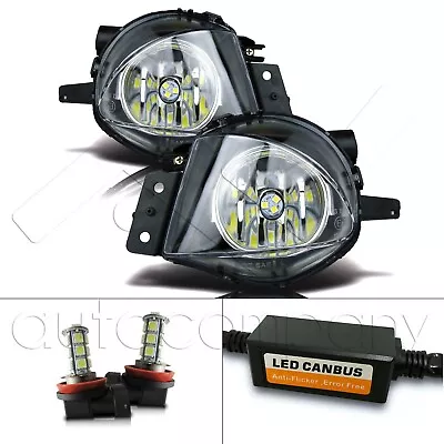 Fit 06-08 BMW E90 3 Series Replacement Fog Lights W/LED Bulbs & Error Canceller • $76.22