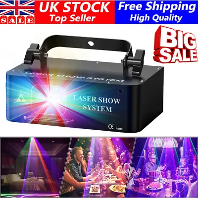 RGB LED Laser Projector Light Beam Scanner DMX Stage Lighting DJ Party Club Show • £49.99