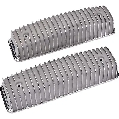 Finned Valve Covers Polished Fits Ford Y-Block • $312.99