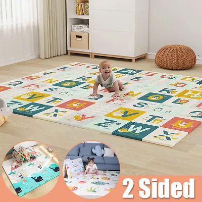 Extra Large Baby Play Mat Kids Crawling Foam 2 Sided Cartoon Carpet Waterproof • £23.50