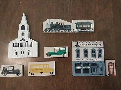 The Cat's Meow Village Painted Wood Train Church Cars Amish Furniture School Bus • $18