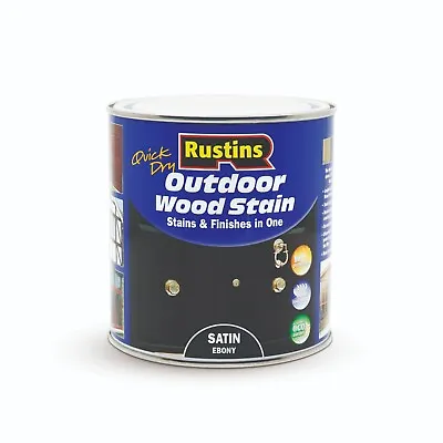 Rustins Quick Dry Outdoor Wood Stain Stains & Finishes In One - All Shades • £12