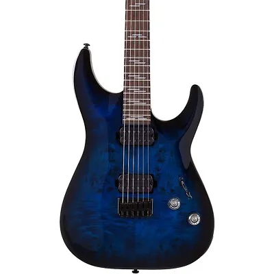 $499 • Buy Schecter Guitar Research Omen Elite-6 Electric Guitar See-Thru Blue Burst