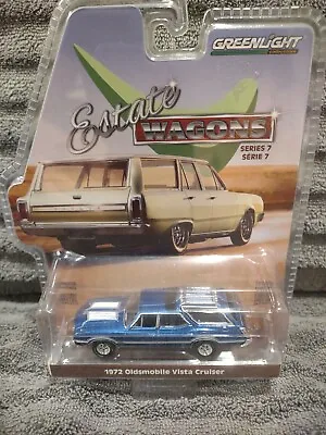 1972 OLDSMOBILE VISTA CRUISER DIECAST CAR 442 TRIBUTE BLUE 1/64 Scale New Sealed • $14.99