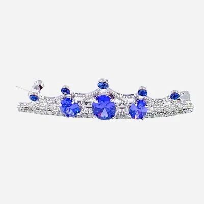 $26.99 • Buy Glam CROWN BARRETTE Hair Clip Hairpin Made With Swarovski Crystal Purple Z3