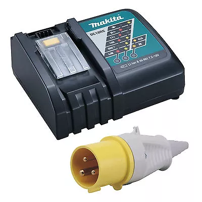 Makita 18v Lxt 110v Site Yellow Plugged Charger • £64.99