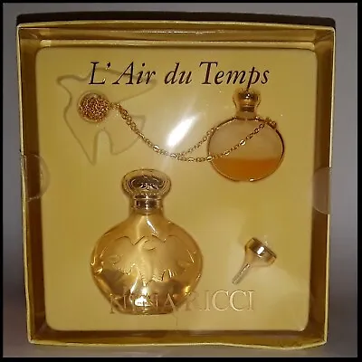 L'Air Du Temps Parfum Crystal Pendant Chain Eau De Toilette Gold Funnel LALIQUE • $128