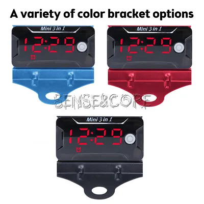 Thermometer Voltmeter Watch 3-in-1 Motorcycle Car Electronic Watch Digital Clock • $7.45