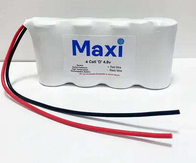 MAXIPOWER 4DH4-0L3 4.8V 4AH Ni-Cd Rechargeable Emergency Lighting Battery Pack • £14.95