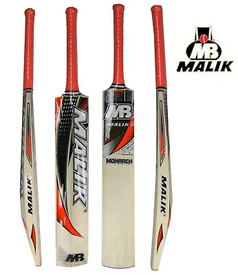 Original Mb Malik Monarch English Willow Cricket Bat SH 2.8 Lbs Free Bag • £79.99