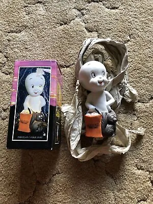 $44.99 • Buy Casper The Friendly Ghost Halloween Trick Or Treat Porcelain Candle Light New