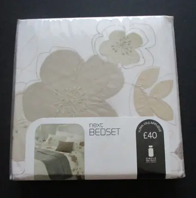 £19.99 • Buy Next Bedset Floral Gold Applique Single Duvet Cover & One Pillowcase New Sealed